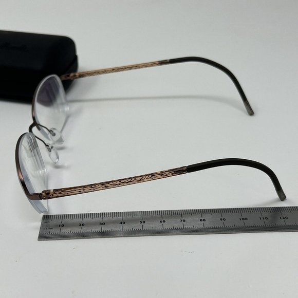 Silhouette 4453 40 6057 Titanium Brown Half Rim Eyeglasses Frames 52-18 140 - Picture 12 of 13